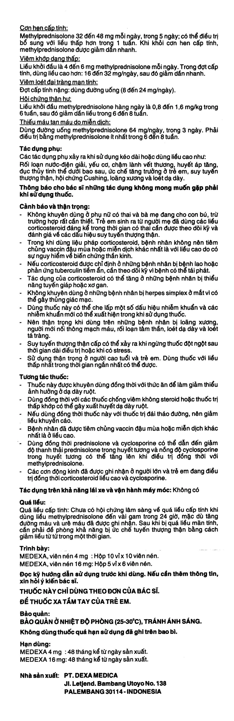 Medexa 16mg thuốc kháng viêm (5 vỉ x 6 viên) - 5